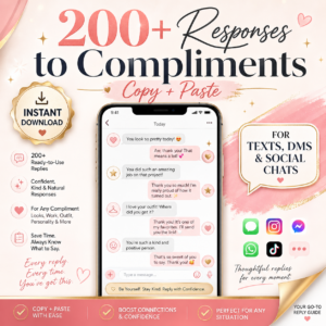 200+ Responses to Compliments (Copy +Paste) (PDF)