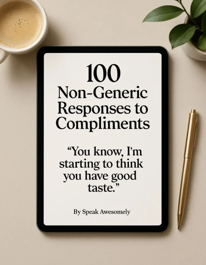 100 Witty & Unexpected Responses to Compliments – Speak Awesomely’s Ultimate PDF Guide for Confident, Clever Conversations